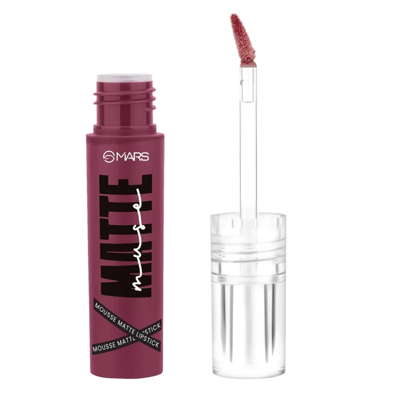 MARS Matte Muse Mousse Lipstick (3ml) (15-ROYAL HIGHNESS) with Doe-Foot Applicator | Highly Pigmented | Smooth Texture | Hydrating Formula | Blurry Lips Effect thumbnail 8
